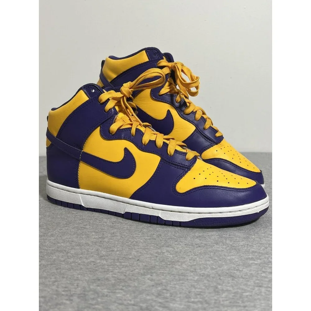 Nike Dunk High Shoes Mens Size 11 Retro Basketball Lakers DD1399-500